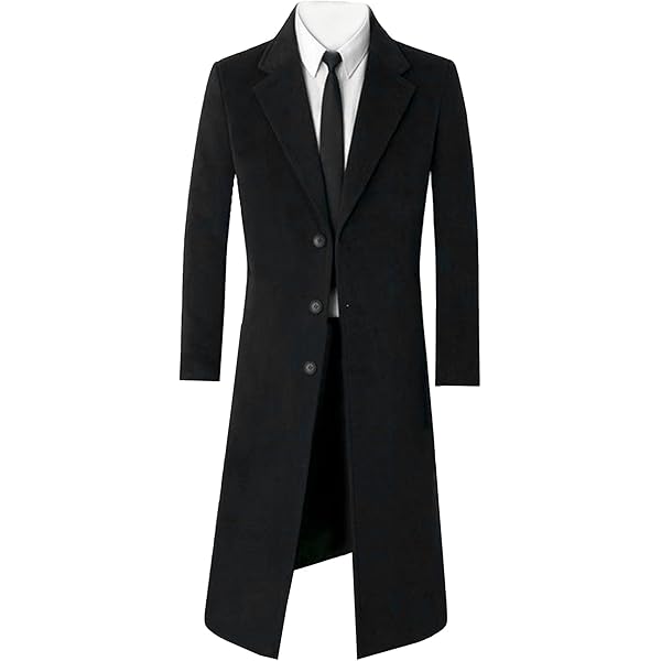 Men's Trench Woolen Coat Winter Stylish Long Slim Fit Wool